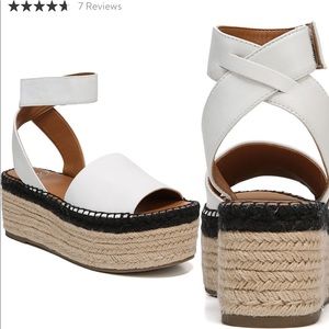SARTO white and black espadrilles sandals